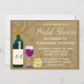 Wijn en kaas Elegant Vrijgezellenfeest Kaart (Voorkant)