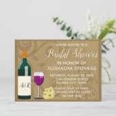 Wijn en kaas Elegant Vrijgezellenfeest Kaart (Staand voorkant)