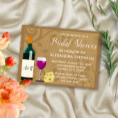 Wijn en kaas Elegant Vrijgezellenfeest Kaart