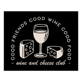 Wijn en kaas feestavond perfect poster