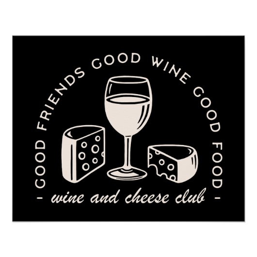 Wijn en kaas feestavond perfect poster (Voorkant)