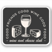 Wijn en kaas feestavond sticker (Voorkant)