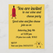 Wijn en kaas feestuitnodiging flyer (Achterkant)