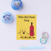 Wijn en kaas feestuitnodiging flyer (Enkel)