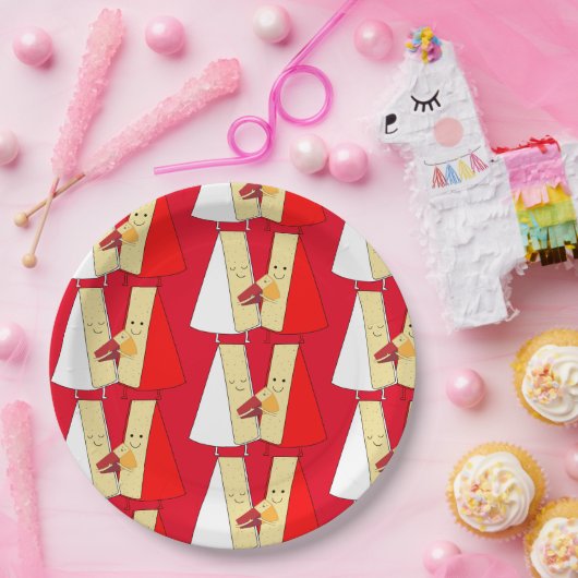 Wijn en kaas feestuitnodiging papieren bordje (Feest)