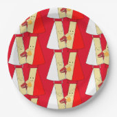 Wijn en kaas feestuitnodiging papieren bordje (Voorkant)