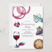Wijn en kaas housewarming uitnodigingen (Voorkant)