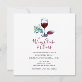 Wijn en Kaas Illustratie Vrijgezellenfeest Kaart