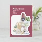 Wijn en kaas kaart (Staand voorkant)