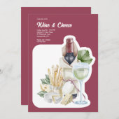 Wijn en kaas kaart (Voorkant / Achterkant)