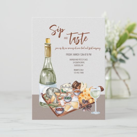 Wijn en Kaas Kaart (Staand voorkant)