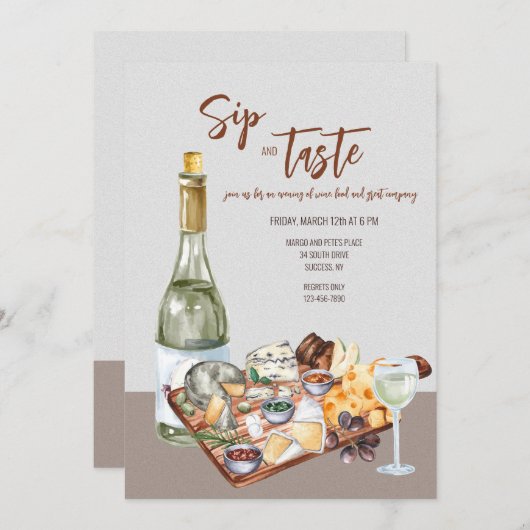 Wijn en Kaas Kaart (Voorkant / Achterkant)