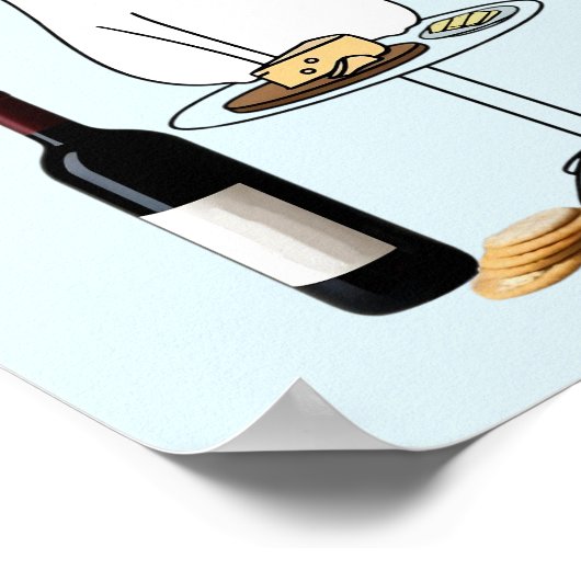 Wijn en kaas kat, Vino & Fromage Poster (Hoek)