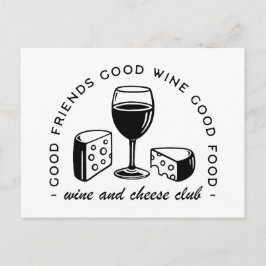 Wijn en kaas liefhebbers club briefkaart
