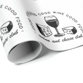 Wijn en kaas liefhebbers club cadeaupapier (Rol Hoek)