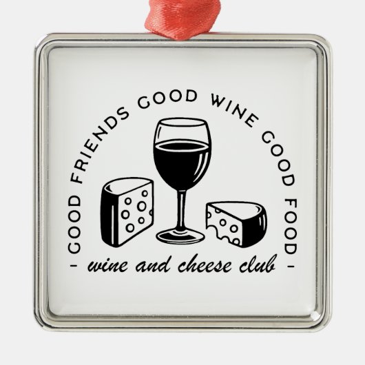 Wijn en kaas liefhebbers club metalen ornament (Voorkant)