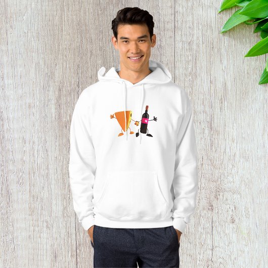Wijn en kaas Mannen hoodie