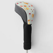 Wijn en Kaas Patroon Golfheadcover (Schuin)