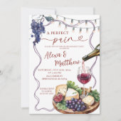 Wijn en kaas Perfect Pair Verloving Douche Kaart (Voorkant)