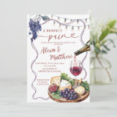 Wijn en kaas Perfect Pair Verloving Douche Kaart (Staand voorkant)