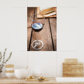 Wijn en kaas poster (Keuken)