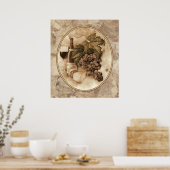 Wijn en kaas poster (Keuken)