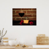 Wijn en kaas poster (Keuken)