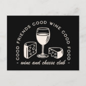 Wijn en kaas proeverij feestavond briefkaart (Voorkant)