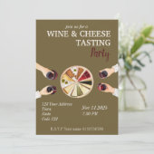 Wijn en kaas proeverij Uitnodiging (Staand voorkant)