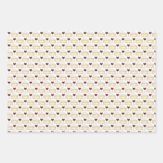 Wijn en kaas Rood wijn Glasbrie Cheese Wedge Inpakpapier Vel (Voorkant 2)