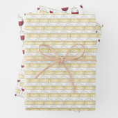 Wijn en kaas Rood wijn Glasbrie Cheese Wedge Inpakpapier Vel (In situ)