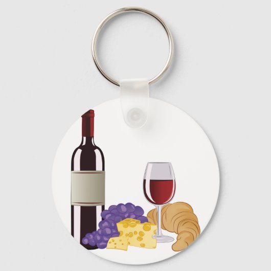 Wijn en kaas sleutelhanger (Voorkant)