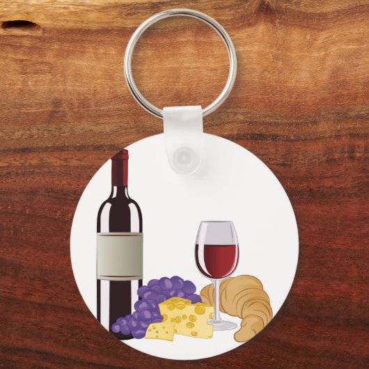 Wijn en kaas sleutelhanger (Voorkant)