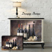 Wijn en kaas stilleven decoupage tissuepapier