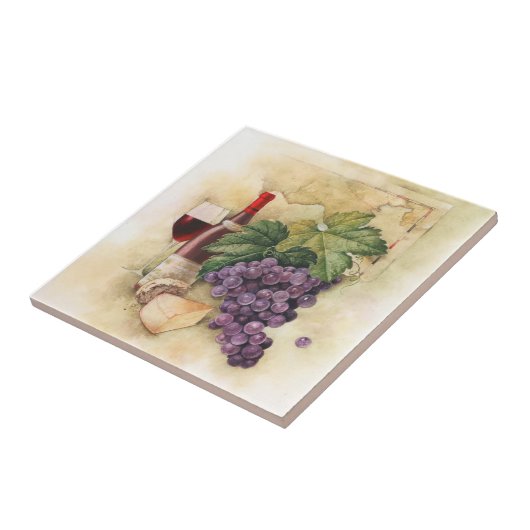 Wijn en kaas tegeltje (Zijkant)