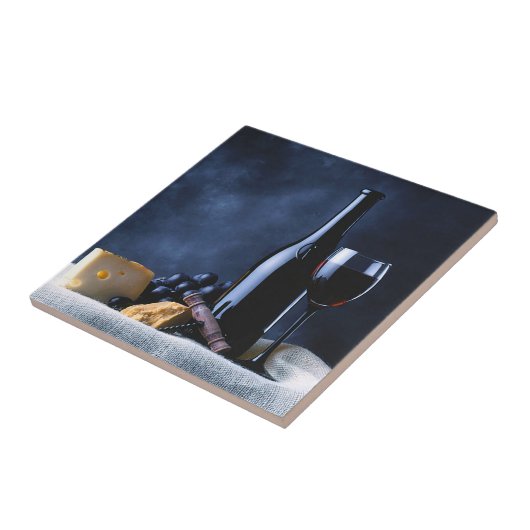Wijn en kaas Tile Trivet Tegeltje (Zijkant)