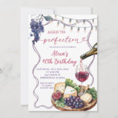 Wijn en kaas tot in de perfectie op de verjaardag kaart (Voorkant)