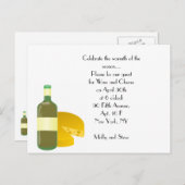 Wijn en kaas uitnodiging briefkaart (Voorkant / Achterkant)