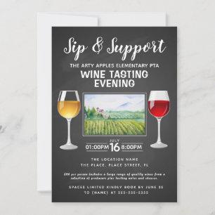 wijn- en kaasactie-evenement nippen en steunen kaart