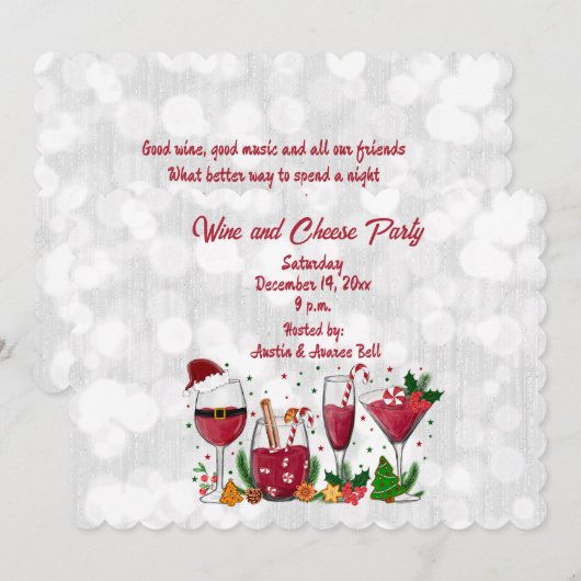 Wijn- en Kaasfeest Kaart (Voorkant / Achterkant)