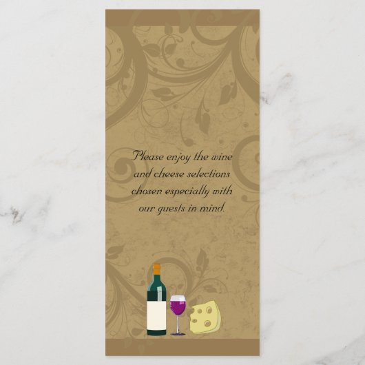 Wijn en Kaasfeest Menu Rack Kaarten (Achterkant)