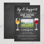 wijn- en kaasfondsenement sip en steun kaart (Voorkant / Achterkant)