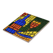 Wijn en kaaskleurige heldere kleurenbalk tegeltje (Zijkant)