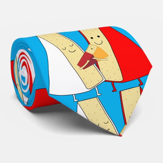 Wijn- en kaasliefhebbers stropdas (Opgerold)