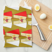 Wijn- en kaasliefhebbers theedoek (Quarter Fold)