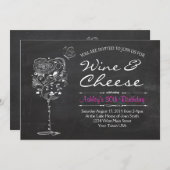 Wijn- en kaasooruitnodiging kaart (Voorkant / Achterkant)