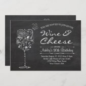 Wijn- en kaasooruitnodiging kaart (Voorkant / Achterkant)