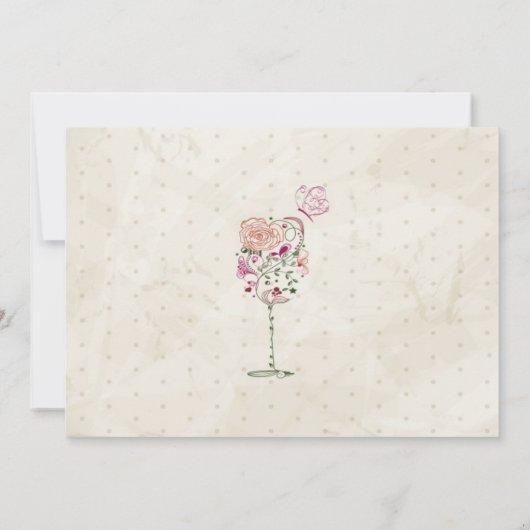 Wijn- en kaasooruitnodiging kaart (Achterkant)