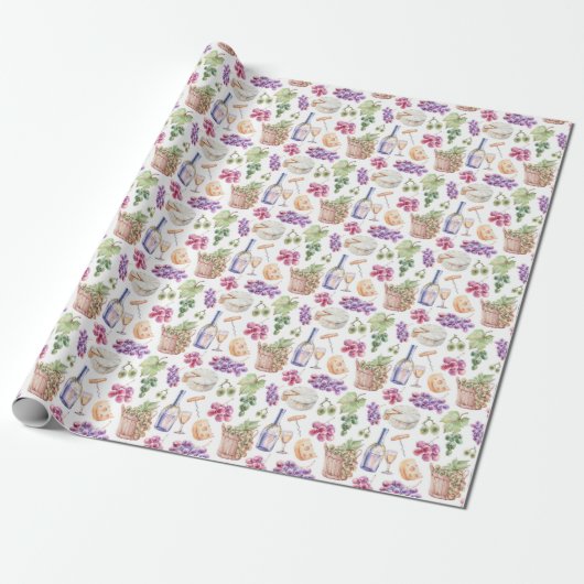Wijn- en kaaspakpapier cadeaupapier (Uitgerold)