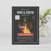 Wijn- en kaasparmolen toevoegen foto en logo kaart (Staand voorkant)